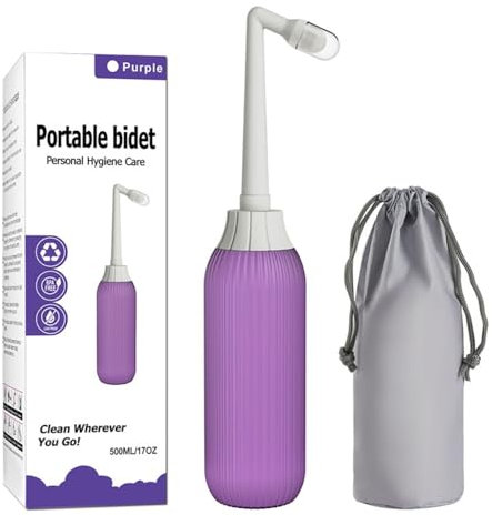 Dazzluxe Handhållen bidé, bärbar personlig bidéspruta med dammlock, sprayflaska efter förlossning för kvinnor Personlig perineal hygienrengöring,Purple,650ML