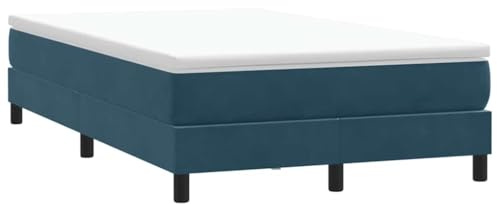 vidaXL Resårsäng utan madrass mörkblå 120x220 cm sammet, Säng, Sängbotten, Sammet Säng, Sovrumsmöbler, Dubbelsäng, Stoppad Säng