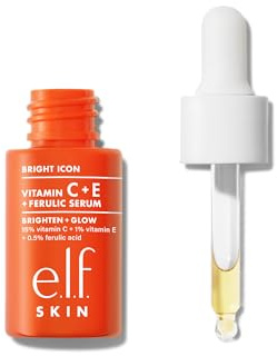 e.l.f. SKIN Bright Icon Vitamin C + E + Ferulic Serum Mini, Brightening & Soothing Face Serum, Helps Even Skin Tone, Vegan & Cruelty-Free, 15ml