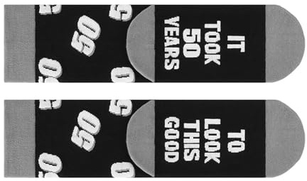 Calcetines de algodón cómodos para adultos con patrón de números de edad, medias divertidas para uso diario, fiestas de cumpleaños, ideas de regalo, calcetines unisex, 50 años, Altoa única