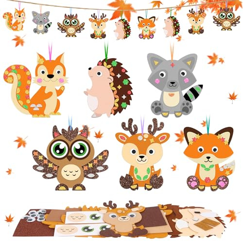 Aragallant 12 Kits Activité Manuelle Animaux Pour Enfants, Kit Bricolage Decoration Automne Avec Gommettes Autocollantes Pour Loisir Créatif Fête Jeux Groupe Automne