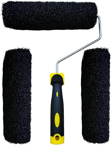 Putty Roller 3PCS 23 cm / 9 inch Roller Brush Head with Comfortable Handle one, Drywall Texture Roller Brush, Apply Drywall Compound, for applying Putty and Rolling Plaster