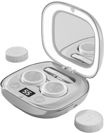 Limpiador De Lentillas,Máquina Portátil de Limpieza Ultrasónica para Lentillas | Dispositivo Compacto De Cuidado Visual Diario Para Viajes Escolares Y Vacaciones