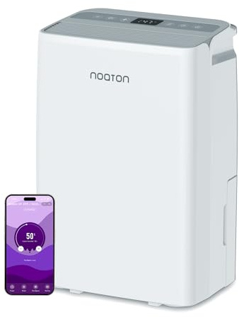 Noaton® DF 4220 WiFi HEPA Mögelavfuktare, WiFi App, 20L/24H, med luftrenare, 5 lägen, digital display, tyst, timer, kontinuerlig dränering, torkning av linne, för 70 m2
