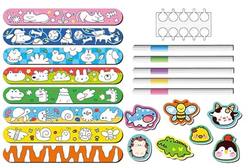 Genérico Pulseras de bofetadas para – Rellenos de calcetines lindos y coloridos para hacer bricolaje – Pulseras de bofetadas de cumpleaños para, para, niñas, adolescentes, amigos de la famili