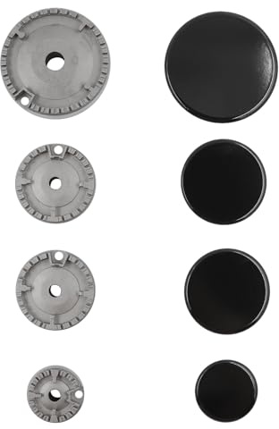 Wealsun Cooker Hob Gas Burner Cap Set with Flame Divider (8PCS)