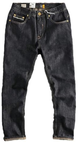 BoShiNuo Jeans Selvedge denim chinostil smala raka ben denimbyxor vintage streetwear långa fritidsbyxor