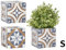 Rivanto® Blumentopf ‚Portugisische Kacheln‘ aus Beton, Größe S, 11,3 x 11,3 x 10,9 cm, quadratischer Blumentopf, Pflanztopf