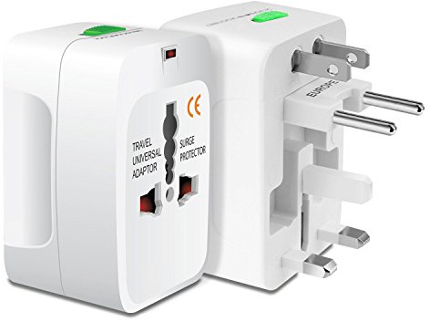 Portable Worldwide Universal Power Adapter All in One International Out of Country Travel Wall Charger Plug for Wall Plug Input in USA EU UK France Italy Australia India Outlets by Cellet