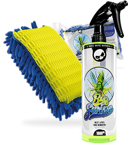 Nuke Guys Bug Swipe Insektenentferner Set Auto/Motorrad 1L + Bug Swiper 2in1 Insektenschwamm - Ideal für die Reinigung des Motorrads, hartnäckigen Schmutz, Vogelkot usw.
