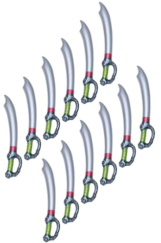 TOYANDONA 12Pcs Gonfiabile Pirati 27. 5 Pollici per Bambini Gonfiabile Spade per Pirate Festa di Compleanno di Halloween Puntelli Cosplay