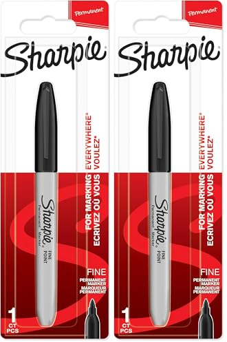 Sharpie Permanent Marker | Fine Point | Black | 1 Count (Pack of 2)