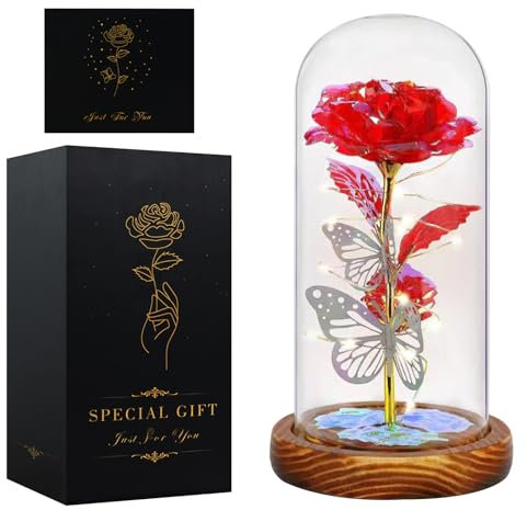 Rose Eternelle,Cadeau Noel Femme,Rose Belle et la Bete,Cadeaux Noel pour Maman,Sa Copine,Mamie,Soeur,Belle Soeur,Maitresse ,Meilleure Amie Anniversaire, Saint-Valentin, Thanksgiving Idee Cadeau Noel