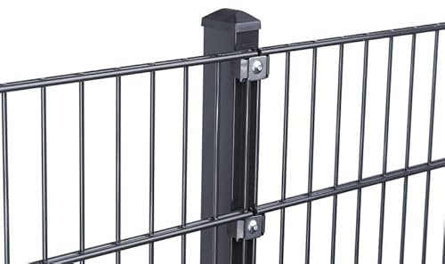 Doppelstabmattenzaun Set 868 Anthrazit| Stabmattenzaun | Mit VA Klemmhalter | Gartenzaun | Komplett Set | 83 cm-12.5