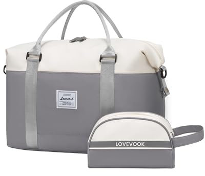 LOVEVOOK Reisetasche Damen, Handgepäck Tasche 45x36x20 Für Flugzeug, Sporttasche Weekender Kliniktasche Geburt, Travel Duffle Bag mit Kulturtasche für Frauen Reise Gym Ryanair Easyjet