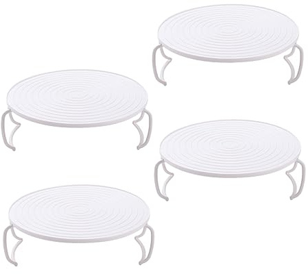 Microwave Oven Tray Rack 4pcs Pp Stackable Storage for Kitchen