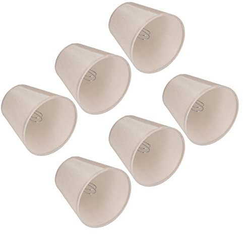 6Pcs Fabric Lampshade 6Pcs Fabric Lampshade Cloth Clamp Type Iron Cloth Table Chandelier for E14, Drumshaped Candlestick Lamp Modern for Table Lamp