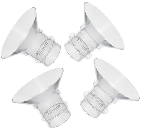 VICASKY 4 Pièces Inserts de Bride en Silicone pour Pompe à Sein, Embouts de Bride 17mm et 19mm, Accessoires Faciles à Saisir et Résistants à L'usure pour Allaitement Portable