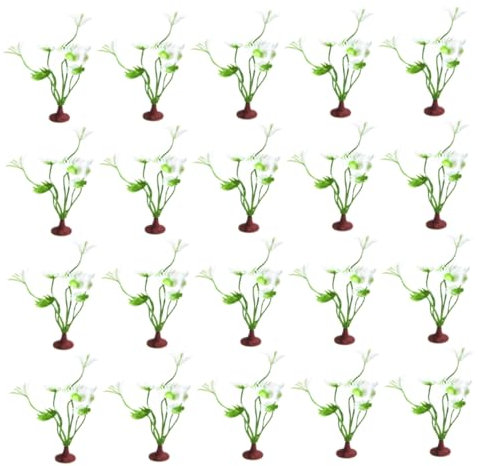 VILLFUL 20pcs Artificial Aquarium Plants Realistic Water Grass Ornaments for Fish Tank Decoration Mini Landscape Ornament for Diy Aquascaping