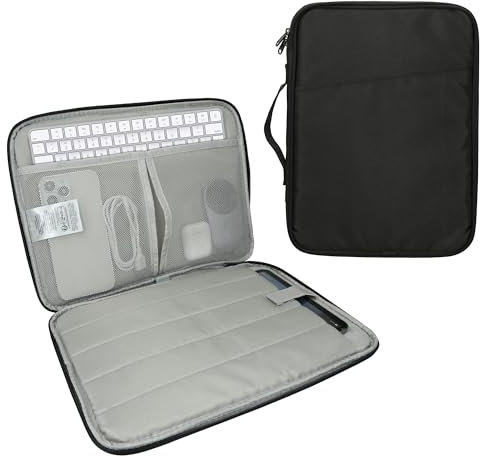 kwmobile Funda para tablet compatible con Magic Keyboard K380 K480 - Funda protectora teclado y bolsa eReader 2 en 1 - Negro