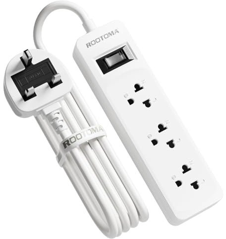 US to UK Plug Adapter 3 Outlets for American/European Electronic Devices, Shaver Plug Adaptor UK, Travel from United States, Canada, France, Spain, Germany,13A/3250W