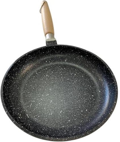 Generico Padella Artigianale in Pietra lavica per il gas con Bordo Basso, Diametro 24 cm