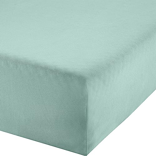 Erwin Müller Boxspringbett-Spannbettlaken Freising Elasthan-Jersey-Stretch - Jade Größe 180x200 cm - 200x220 cm - dehnbar, antipilling, bügelfrei, Rundumgummi