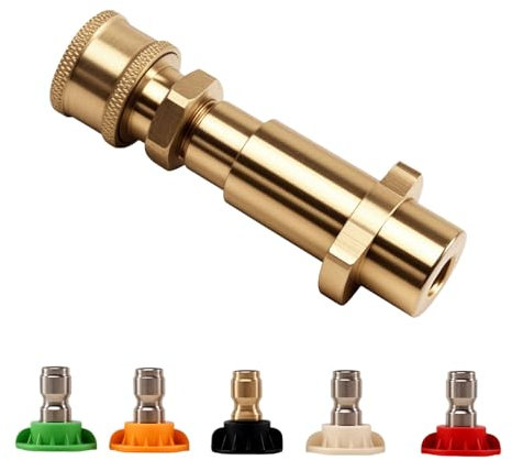 Hochdruckreiniger Pistolen Adapter 1/4 zoll mit 5 Abnehmbaren Sprühdüsenspitzen,Schnellanschluss Adapter für Schaumkanone Schaumdüse kompatibel mit Karcher/Kärcher K Serie K2, K3, K4, K5, K6, K7