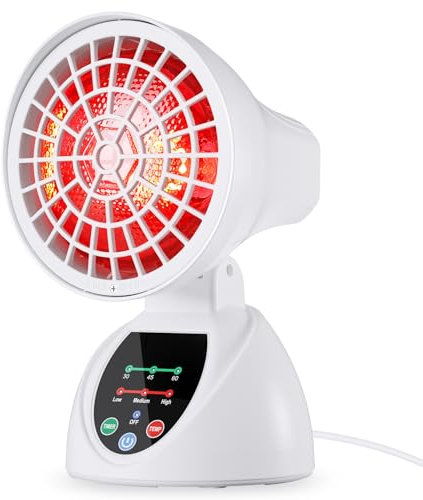 Rkdely Rotlichtlampe Wärmelampe, 150W Infrarotlampe Wärmelampe Infrarot Wärmelampen Infrarotlichtlampe mit Timer Wärmestrahler Temperatur Einstellbar mit Schutzgitter