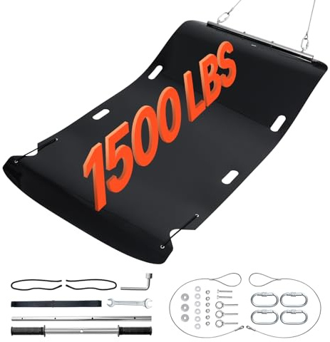 VEVOR Gårdsdragsläde, 230 x 117 cm, 680 kg kraftig verktygsläde, HDPE-dragglidare med rep och dragkablar, hand- och fordonsanvändning speldragare för vedisfiske, kompatibel med ATVs UTV-traktorer