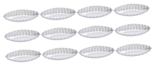 Ipetboom 12 Moldes Para Tartas Con Forma De Barco Para Hornear De Aleación De Aluminio Y Plateado