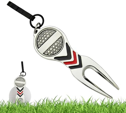 Herramienta Para Reparar Piques Y Marcador De Bolas - Tenedor Divertido Antideslizante de Aleación de Zinc,Herramienta Divertida Para Reparar Marcas De Bola - para Hombres, Mujeres, Niños, Golfistas,