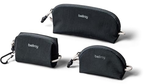 Bellroy Lite Pocket Trio (Set of 3 Mini Pouches, Super Lightweight, Made for Organizing and Attaching) - Black