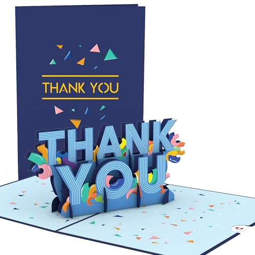 Lovepop Thank You Pop-Up Card for Her and Him - 3D Greeting Cards for Boys, Girls, Men, Women - 5 x 7 Confetti Card - Blank Note Card & Envelope Included