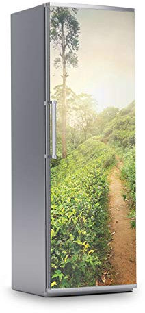 Kühlschrank Folie I Dekofolie für Kühlschranktür - Sticker Folie selbstklebend I Dekoration Küche - Design: Green Tea Fields
