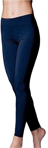 JADEA - Leggings Donna Lungo in Morbido Cotone Elasticizzato 4265- Colori Bianco Nero Grigio Blu