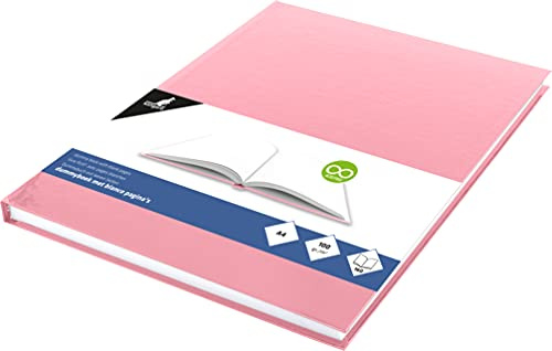 Kangaro KTC K-5352 Carnet de croquis vierge avec couverture rigide Rose pastel 80 feuilles 100 g Papier blanc acide A4