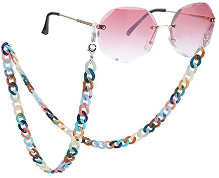 Dreamtimes Brillenketten-Halter Kordel Acryl Sonnenbrillen-Halter Brillen-Halter Umhängeband für Damen Mädchen Herren