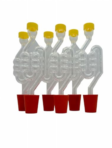 DIAH DO IT AT HOME Set of 18 Fermentation Airlocks (6-Bubble) + Bored Rubber Stoppers - Home Brewing Air Lock & Bung Kit for DIY Wine, Craft Beer, Kombucha, Hard Cider & Carboy Fermenters