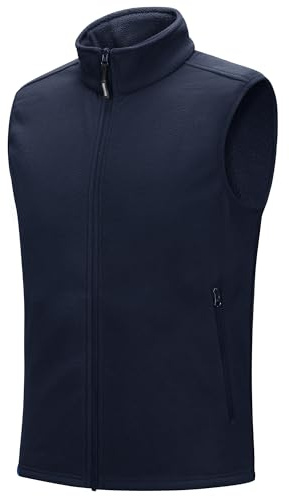 Outdoor Ventures Gilet polaire pour homme - Léger - Sans manches - Coupe-vent - Chaud - Doublé - Gilet d'hiver - Gilet de travail pour homme avec poches zippées