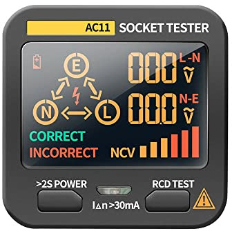 DollaTek AC11 Pantalla LED Multifunción Enchufe Probador Medidor de Fase Detector de Polaridad de Fase 0.1V~250V AC Medición de Tensión Cero/Identificación de Alambre de Fuego