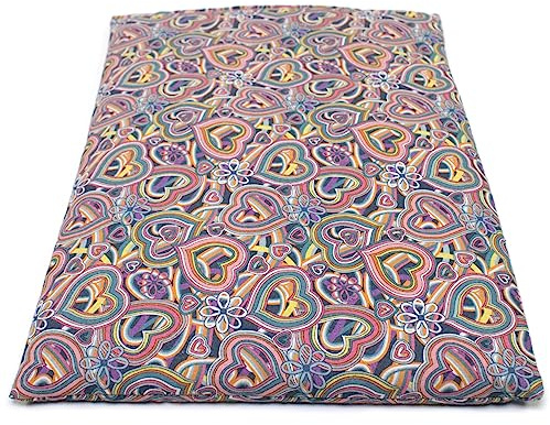 GIRAFFENLAND Körsbärskärnekudde 30 x 20 cm, ekologiskt tyg Psykedelisk Heart – som värmekudde och kylkudde – kornkudde för mikrovågsugn och ugn – 30 x 20 cm, körsbärskärnor, 600 g