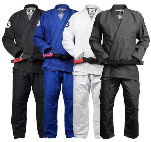 Gold BJJ Foundation Gi - Pearl Weave Jiu Jitsu Gi for Men and Women - IBJJF Competition Legal BJJ Gi (Grey, A1L)