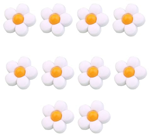 10 Stycken Plastknappar Knappar Barn, Barnknappar Babyknappar Blomknappar För Flickor Och Pojkar-Vit+gul-18mm
