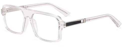 kachawoo Lunettes à blocage de la lumière bleue pour homme - Rétro Eyewear - Cadre carré TR90 - Ultra légères, Transparent, L