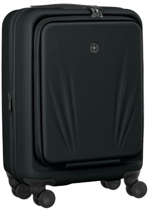 WENGER Skyon Carry-On Hartschalenkoffer, Handgepäck, Trolley, 35 (45) l, Laptop- und Tabletfach, Sicherheitsschloss, Reisen Urlaub, Schwarz, 653563