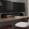 Myheimly TV-Aufsatz Monitorerhöhung Glasaufsatz TV-Bühne Fernseher Erhöhung Monitor Bildschirmerhöhung Schreibtischaufsatz Glas Schwarz 110x30x13 cm