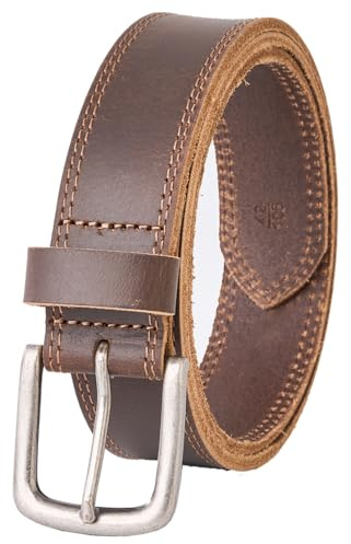 BELTER Ledergürtel aus Echtleder Herren Gürtel 38mm Leder Jeansgürtel mit Geschenkbox (Braun-B,135cm)