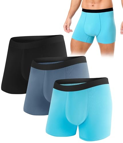 SUNCHIRI 3 Pack Incontinence Pants for Men, Washable Reusable Men's Absorbent Incontinence Boxer Briefs with Protective Pads, Leakproof Underwear for Bladder Control (3, Multicolor01, M)