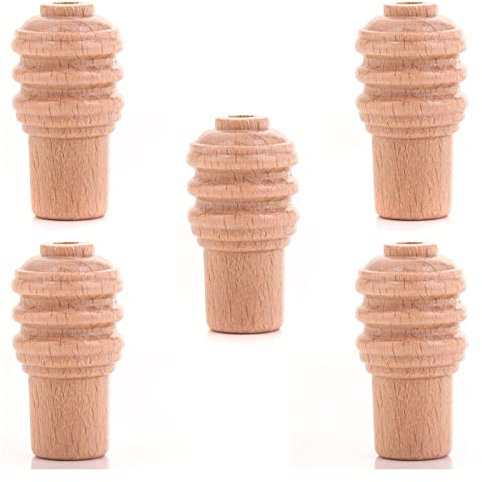 SISI UK Ridged Wooden Cord Pulls Weights Roman Blind Cord Pull for Light Switch Curtains Roman Blind Ends Light Switch and Ceiling Fans Pull Cord Weight Pack of 5.